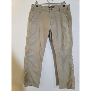 Carhartt Pants Mens 33x30 Tan Relaxed Fit Utility Pocket Rugged Flex Canvas Work
